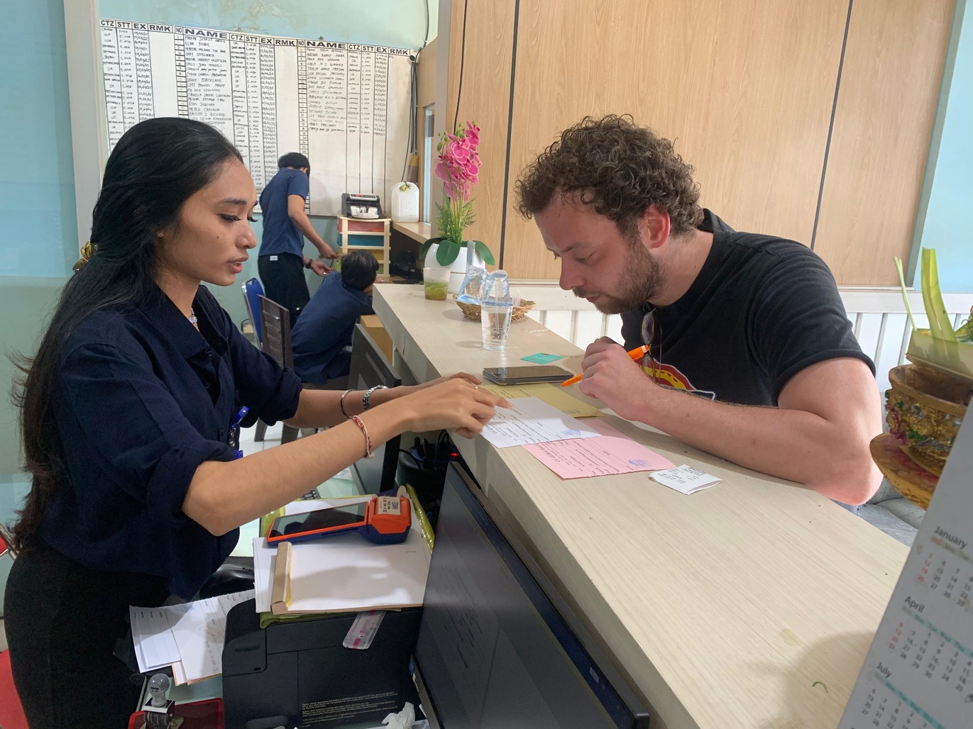 Two women working at a desk